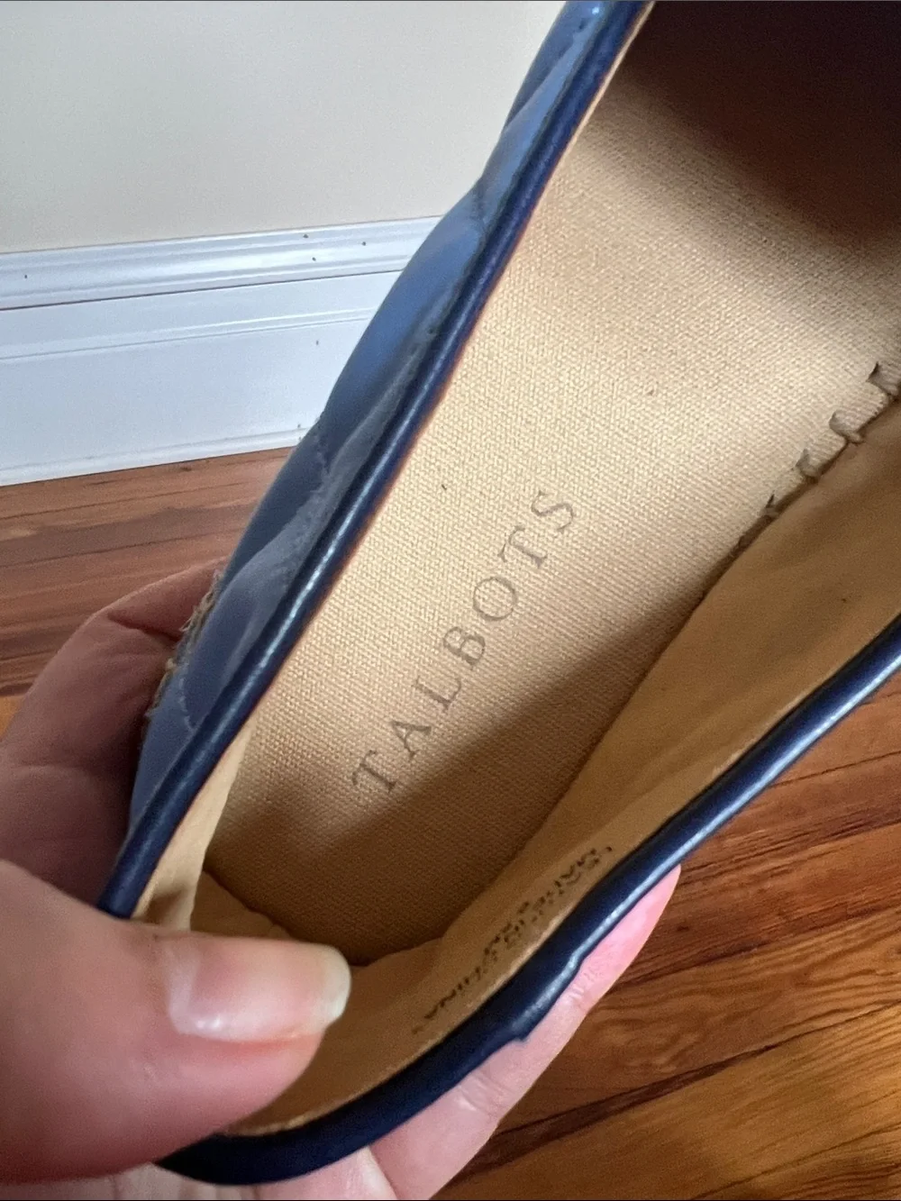 Talbots Izzy Quilted Nappa Espadrilles Blue Leather Cap Toe Size 6.5M